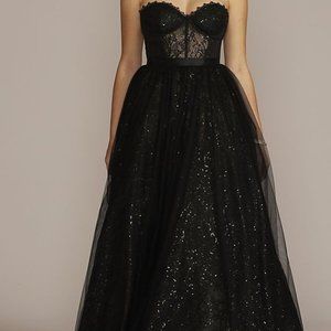 Strapless Sparkle Corset Ball Gown for Prom